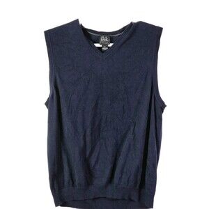 Jos A. Bank Men's XL Blue Traveler V Neck Sleeveless Sweater